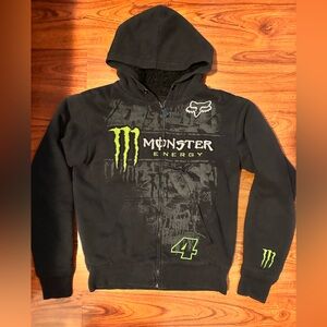 FoxXMonster collab zip up Sweater. Doesn’t have strings and is used